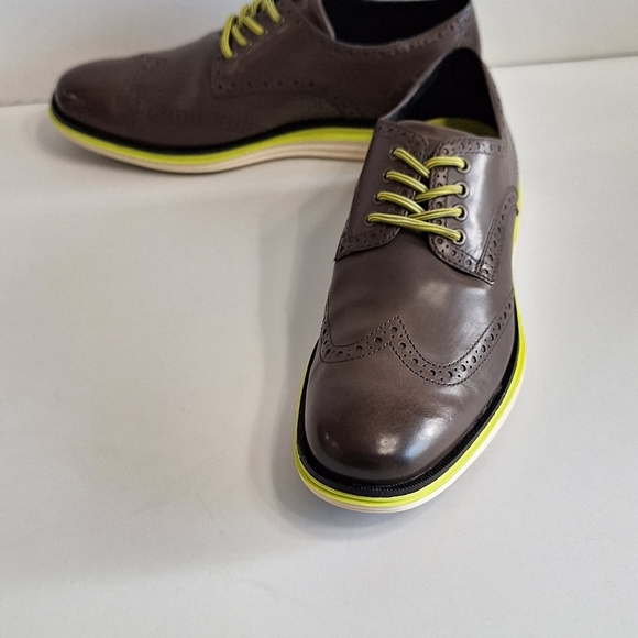 Cole Haan Oxford Original Grand Quiet Shade Lux Leather Brogue Wingtip Shoes- 8 - Picture 8 of 15